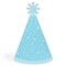 Big Dot of Happiness Blue Confetti Stars - Cone Happy Birthday Party Hats for Kids and Adults - Set of 8 (Standard Size)
